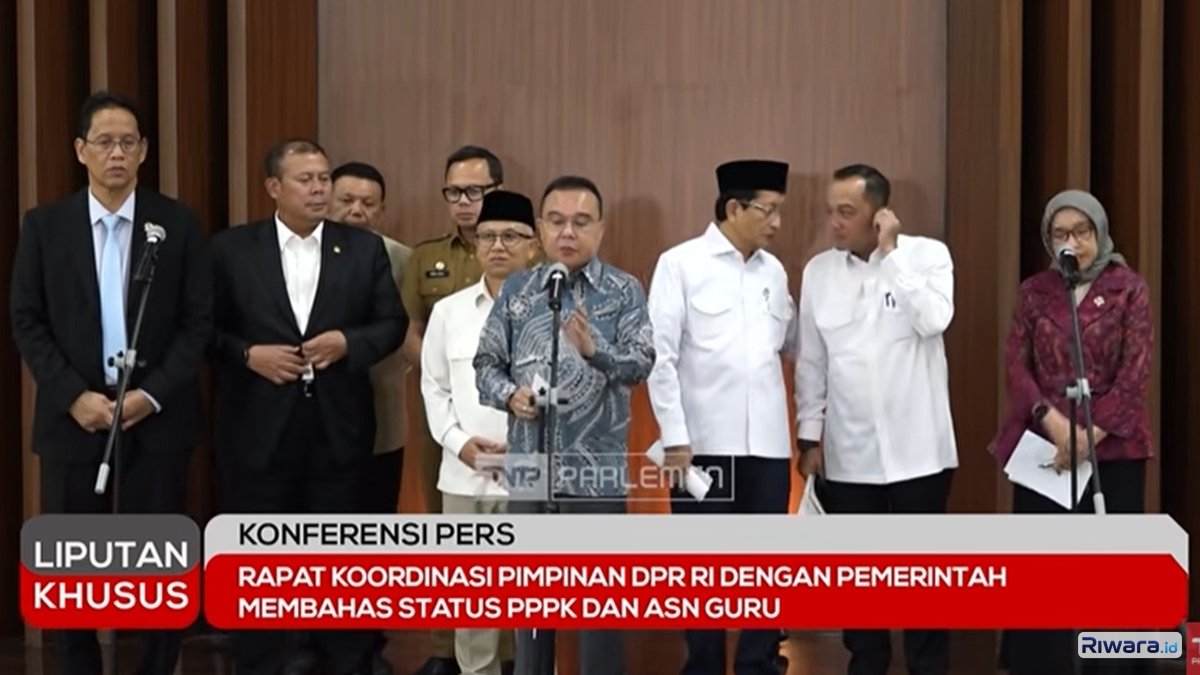 Konferensi pers DPR dan pemerintah terkait pengangkatan guru PPPK paruh waktu menjadi PPPK penuh waktu